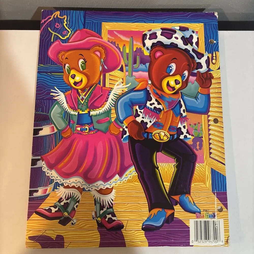Lisa Frank Vintage Folder Dancing Cowboy Bears